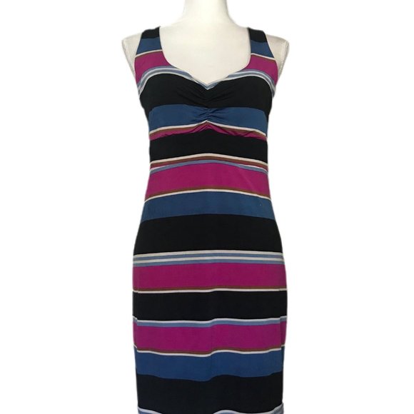 Lucy Love Women's Multicolored Striped Lined Sleeveless Dress Size Large - Picture 1 of 5